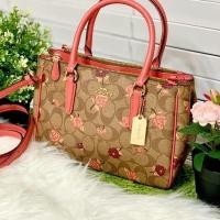 ราคา COACH MINI SURREY CARRYALL IN SIGNATURE CANVAS WITH TOSSED PEONY PRINT (6316314211)