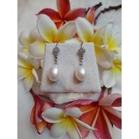 ราคา ต่างหูมุกแท้ ต่างหูไข่มุกแท้ ตัวเรือนเงินแท้92.5 ฝังเพชรCZ แบบสวยเรียบห0 (2954356229)