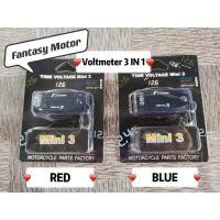 ราคา 12V 3 in 1 Digital LED Display Meters /Voltmeter/นาฬิกา/เครื่องวัดอุณหภูมิรถจักรยานยนต์ (19889120054)