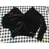 ราคา ครอปแขนยาวผ้ากำมะหยี่สีดำวิ้งๆ (716496426)