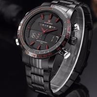 ราคา naviforce watch แท้ นาฬิกาข้อมือรุ่น NF9024-RED สายแสตนเลสดำสองระบบ กันน้ำ (293600075)