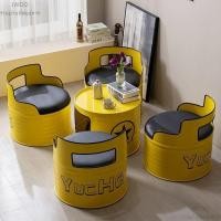 ราคา เก้าอี้นั่ง ถังเหล็ก เก้าอี้ถังเหล็ก เก้าอี้ร้านกาแฟ เก้าอี้บาร์ เปิดร้านนั่งชิวๆ เบาะรองนั่งหนัง ถังเหล็ก (24873176711)