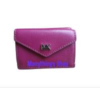 ราคา แท้ ใหม่ 100% กระเป๋าเงิน,ตังค์ ใส่บัตร ใส่การ์ด ใส่เหรียญ Michael kors money pieces small trifold flap wallet สีม่วง (27713354753)