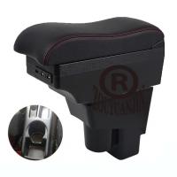 ราคา รถ Honda Fit Jazz ArmRest Box คอนโซลกลางที่เก็บข้อศอกส่วนที่เหลือแขนพร้อมที่วางแก้ว USB ที่วางแขน (53207151410)