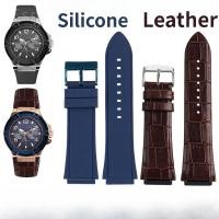 ราคา 22 มม.สายนาฬิกาซิลิโคนสําหรับ Guess สายหนังแท้ผู้ชาย W0247G3/W0040G3/W0040G7 Cowhide สายนาฬิกา (49502851615)