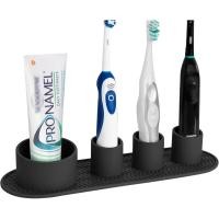 ราคา Creass ที่วางแปรงสีฟันไฟฟ้า, ขาตั้งแปรงฟันซิลิโคนสําหรับด้ามจับขนาดใหญ่, เคาน์เตอร์แปรง 4 ช่องเข้ากันได้กับ Oral-B DB4010, Pro 100 CrossAction (26192561053)