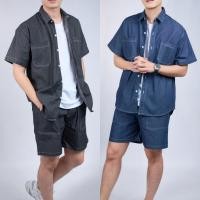 ราคา พร้อมส่ง! ชุดเซตยีนส์ ดีไซน์ หล่อสมาร์ท อยู่ทรงสวย ผ้ายีนส์ฟอก 8oz ชุดเซตผู้ชาย (25068350835)