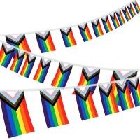ราคา ธงสายรุ้ง New Transgender LGBTQ ธงราวสีรุ้ง ธงราว สีรุ้ง สายรุ้ง หลายสี LGBTQ+ LGBT PRIDE Rainbow Bunting String Flag (28400410893)