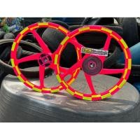 ราคา ล้อแม็ก 110iรุ่นกระปุกไมล์ สีชมพูเขียวลายหมากฮอส (20689946345)