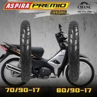 ราคา ยางรถเวฟ 70/90-17 , 80/90-17 , 70/90-17+80/90-17 รุ่นURBANO ยี่ห้อASPIRA PREMIO ปี2018 (TUBETYPE) ใช้ยางใน (16825990038)