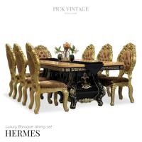 ราคา HERMES luxury Baroque dining set : ชุดโต๊ะอาหารสไตล์บาร็อค หลุยส์ สีทอง 8ที่นั่ง รุ่น เฮอร์มีส (20775797281)