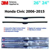 ราคา ใบปัดน้ำฝน 3M Silicone Model สำหรับ Honda Civic 2006-2015 ขนาดใบ 26"+24 " สินค้าระดับพรีเมี่ยม หรูหรา สวยงาม ทนทาน (17110050117)