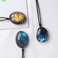ราคา โซนาร์ จี้ลาบราดอร์ธรรมชาติ,คริสตัลสไตล์ชาติพันธุ์ที่สวยหรู ลาโดไรต์ จี้แสงจันทร์พร้อมเชือกหินดิบขัดหินฝึกธรรมชาติของขวัญวันเกิ (51606268743)