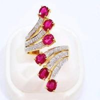 ราคา แหวนพลอยทับทิมแท้ 3.8 กะรัต ประดับเพชรแท้ ตัวเรือนทอง 90% สินค้ามีใบรับประกันจากทางร้าน (25914981313)