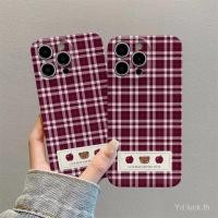 ราคา ที่ไม่ซ้ํากันลายสก๊อตสีแดงสาวแฟชั่นอินเทรนด์ Frosted เคสโทรศัพท์เหมาะสําหรับ iPhone 17promax 13 12pro 11promax 14plus กันกระแทก 16plus 14pro 7plus 13promax 12 15plus xr กันกระแทกกรณี (55506194384)