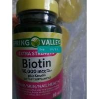 ราคา Spring Valley Biotin 10,000 mg.ลดการหลุดร่วงของเส้นผม บำรุงผิวและเล็บ (11639108284)