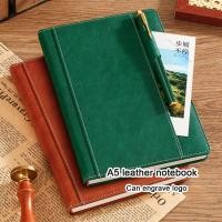 ราคา (รับสลักโลโก้) สมุดหนังขนาด A5 สำหรับวิชาการ สมุดบันทึกนักเรียน สมุดบันทึกธุรกิจ บันทึกการประชุม บันทึกการเดินทาง มีเส้นบรรทัดด้านใน 100 แผ่น/200 หน้า (50306053301)