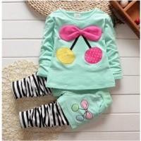 ราคา ชุดกันหนาวเด็ก สาวน้อย เสื้อแขนยาว ปักเชอรี่ น่ารักมากๆๆ ค่ะ + กางเกงขายาว สไตล์เกาหลี เข้าชุดแล้วน่ารักมาก (2895376115)