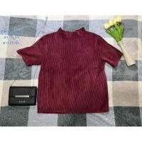 ราคา เสื้อกำมะหยี่คอเต่าสีแดงเลือดหมู (23281582137)