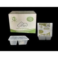 ราคา QB F2G-750กล่องอาหารพลาสติกpp 2ช่อง & กล่องพลาสติกเข้าไมโครเวฟ &กล่องพลาสติกใส่อาหาร QB F2G-750 สีใส /สีดำ(300 (26554517235)
