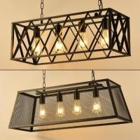 ราคา American Style loft Industrial-style chandelier, vintage retro dining room, clothing store, café, wrought iron bar table (27094202707)