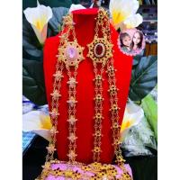 ราคา สังวาลย์ พลอยแดง พลอยชมพู สร้อยสังวาล เครื่องประดับชุดไทย (5352231848)