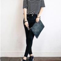 ราคา กางเกงยีนส์ denim&co สีดำ (565598181)