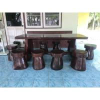 ราคา ชุดโต๊ะไม้จามจุรีแท้ แผ่นเดียว สีโอ็ค (18534209855)