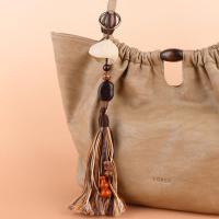 ราคา [Lissa] ลูกปัดไม้ธรรมชาติ miu Tie Bag Pendant เชือกทอมือ Metal Matching Charm (29642938792)