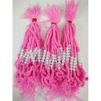 ราคา ด้ายสายสิญจน์ ฝ้ายผูกข้อมือ ด้ายสัญลักษณ์ สีชมพู ลูกปัดขาว 5 เม็ด (25713582775)