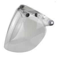 ราคา หมวกกันน็อคเปิดหน้าVisorหมวกกันน็อครถจักรยานยนต์เลนส์ฟอง3-Snap Bubble Wind Shield Visor (29333984743)