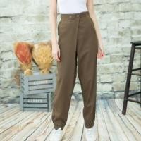 ราคา กางเกงผ้าลินินขายาวจั๊มขาป้ายหน้าสม็อคหลังฟรีไซส์ (6605581606)