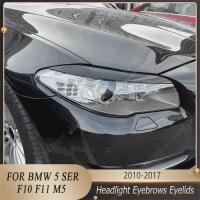 ราคา 2pcs ABS Gloss Evil Headlight Eyebrows Eyelid For BMW F10 F11 5 Series 520i 520d 523i 525d 525i 530 (46154675991)