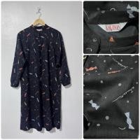 ราคา Lavinia เดรสคอจีน แขน ยาว สีดำลาย candy เดรสญี่ปุ่นมือสอง (55501442974)