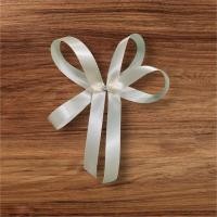 ราคา โบว์ช่อดอกไม้ โบว์หางยาว ผูกช่อดอกไม้ โบว์ผ้าสีคลีม (44705379204)