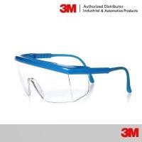 ราคา 3M 1711 แว่นนิรภัย (แว่นเซฟตี้) STRING-RAYS กรอบฟ้า เลนส์ใส Safety Eyewear Protection (5171341286)
