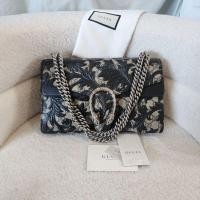 ราคา Gucci Black GG Supreme Canvas Medium Dionysus Arabesque Shoulder Bag size 11inch (28419749125)