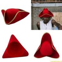 ราคา Wonder ผู้ใหญ่วัยรุ่นตลก Colonial Tricorn หมวก Carnivals หมวกผู้หญิงหมวกโจรสลัดปาร์ตี้ฮาโลวีนแต่งตัวการถ่ายภาพ H (53707178353)