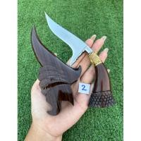 ราคา มีด มีดเดือยไก่ตีจากเหล็กก้านวาล์ป ตัวมีด 4 นิ้ว ปลอกด้ามไม้ขาวดำ (25675628958)