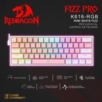 ราคา REDRAGON Reddragon Mechanical Wireless Gaming Keyboard PINK WHITE FIZZ - K616RGB (28044060864)