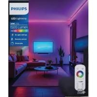 ราคา Philips Lighting LED Strip RGBIC รุ่น Action ไฟเส้นเปลี่ยนสีได้หลากสีในเส้น 18โหมด ยาว 5เมตร มีรีโมท (48806470595)