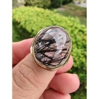 ราคา แหวนทองเหลืองแก้วโป่งข่ามแก้วขนเหล็กน้ำใสเส้นดำชัดสวยงาม (25495335347)