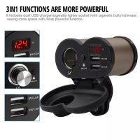 ราคา 5V/3A Dual USB Charger Socket ที่ชาร์จมือถือ มอเตอร์ไซค์ (3416250545)