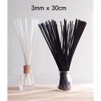 ราคา ก้านไฟเบอร์ดูดน้ำหอม 3mm ยาว 30cm 10/50 ก้าน สีดำ ขาว (24913813415)