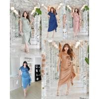 ราคา เดรสสาวอวบคอวี แต่งดอกไม้ระบายยาว ซิปหลัง ใส่สวยได้หลายโอกาส พลัสไซส์ ชุดทำงานสาวอวบ เดรสทำงานไซส์ใหญ่ LN (29216308395)