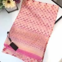 ราคา ผ้าพันคอ ผ้าคลุมไหล่ Lv สีชมพูส่งจากไทย แบรนด์เนม ป้ายแบรนด์ LVขนาด170×80cm.สวย หรู ผ้า silk satin (21300821940)