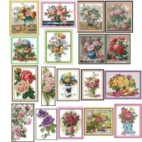 ราคา ชุดปักครอสติช แจกัน ดอกไม้ กุหลาบ โบตั๋น (Flower vase, rose, peony Cross stitch kit) (3058761930)