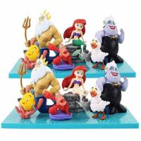 ราคา 6 ชิ้น/เซ็ตเจ้าหญิงตัวเลข Little Mermaid Ariel Sebastian Flounder Fish King Triton Scuttle Ursula WCF รุ่น Q PVC ตัวเลขการกระทําตุ๊กตาของเล่น (24037023473)