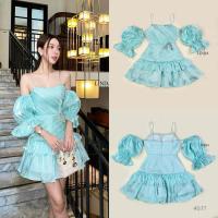 ราคา ชุด้ดรสออกงานตรีมสีเขียวลุ๊คเจ้าหญิง (25914981429)