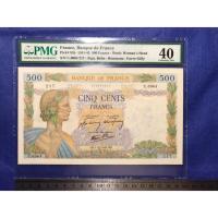 ราคา ธนบัตรเก่า ประเทศฝรั่งเศส ปี1941-43 ชนิดราคา 500 Francs ผ่านการใช้งาน เกรดแล้ว PMG XF40 หายาก น่าสะสม (26557726122)